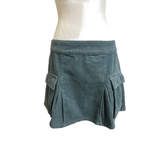 New Wild Fable Women's M Blue Corduroy Cargo Mini Skirt 100% Cotton NWT