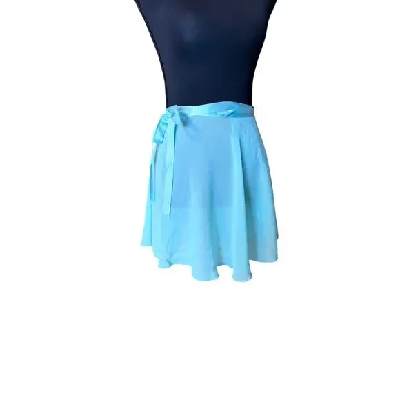 Turquoise blue ballet dancer wrap skirt one size dance coquette pointe ballerina