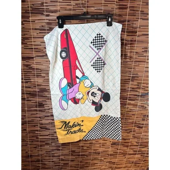 Mickey Mouse Disney Making Tracks Checkered Flag Pillowcase Double Sided Some fl