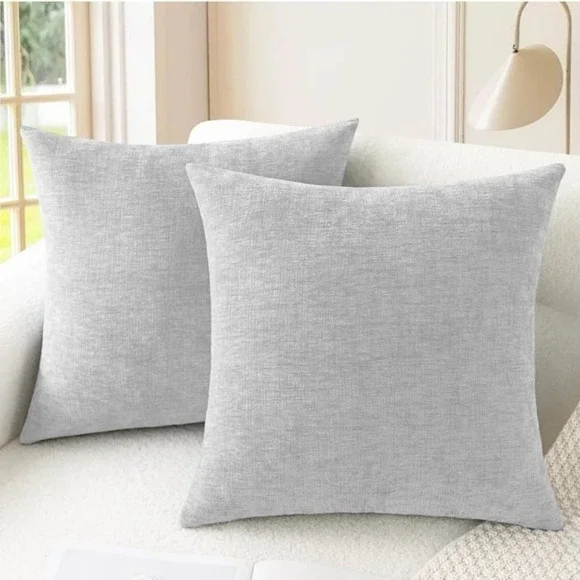 CaliTime Throw Pillow Covers Decorative 20 X 20 Inches Pack of 2 Cozy Chenille C