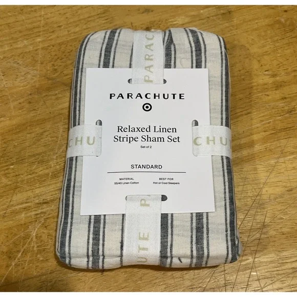 Parachute‎ Relaxed Linen Stripe Sham Set Cove & Parchment Beach