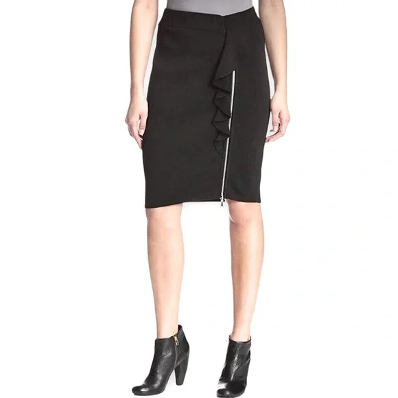 Rebecca Minkoff Angela Ruffled Zipper Pencil Skirt