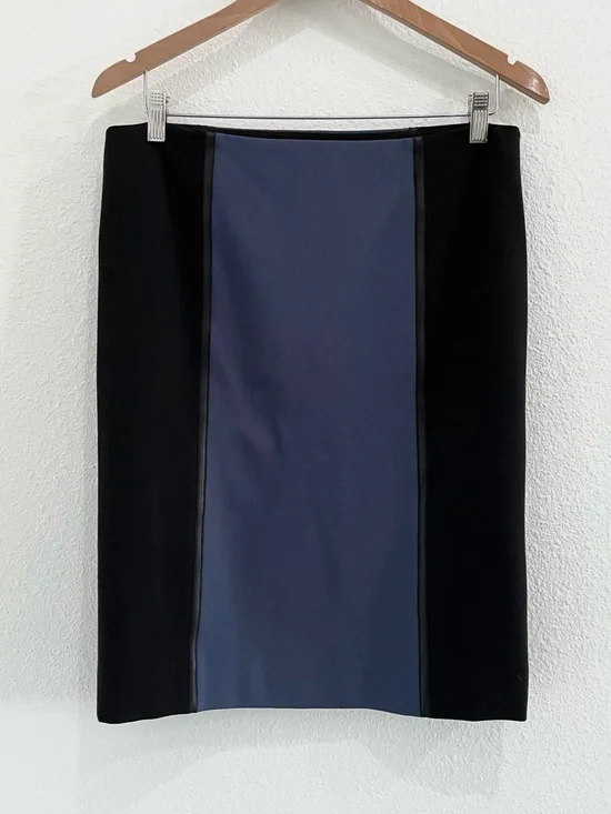 Carlisle Leather Trim Pencil Skirt Feminine Career Office Contemporary