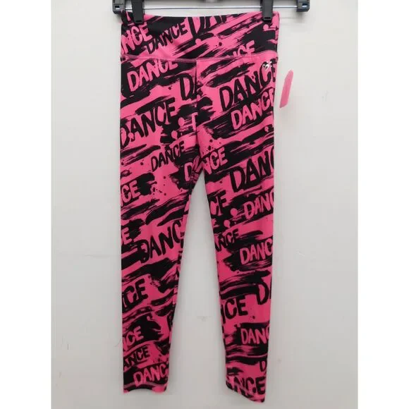 Pre-Owned Dance Leggings Justice P918179 Medium Child Pink Jazz