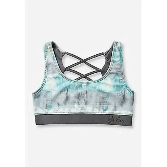 Pre-Owned Dance Sports Bra Justice  Small Child Teal Jazz