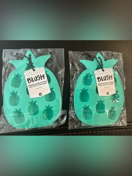 Blush Pineapple Silicone Ice Tray - Set of 2 - Teal Green BRAND NEW NEVER OPENED