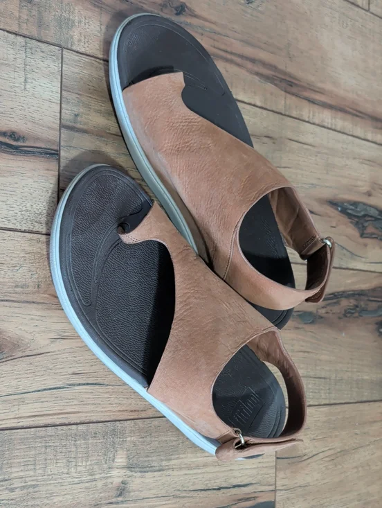 Fitflop Brown Leather Slide Sandals