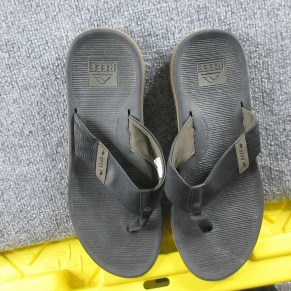 Reef Santa Ana Sandals Mens Size 12 Black Thong Flip Flop Comfort Slip On