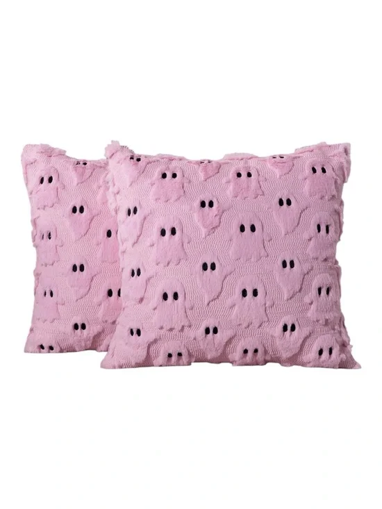 2 Ghost Pattern Chenille Throw Pillow Covers only 18” x 18” NWT.