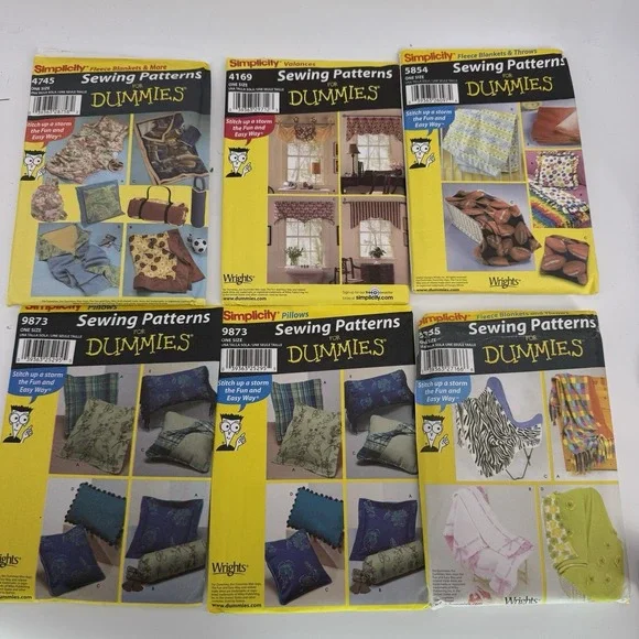 Simplicity Sewing Patterns Home Decor Uncut Sewing Patterns For Dummies 6 Packet