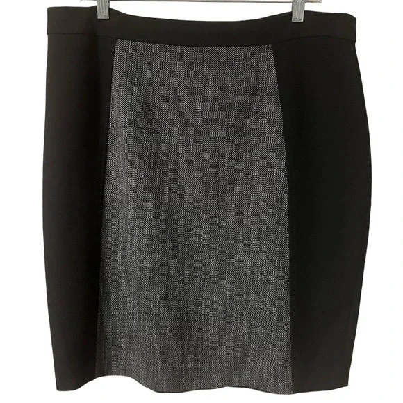 Halogen Womens Black Grey Colorblock Textured Pencil Skirt Women's Size 14‎