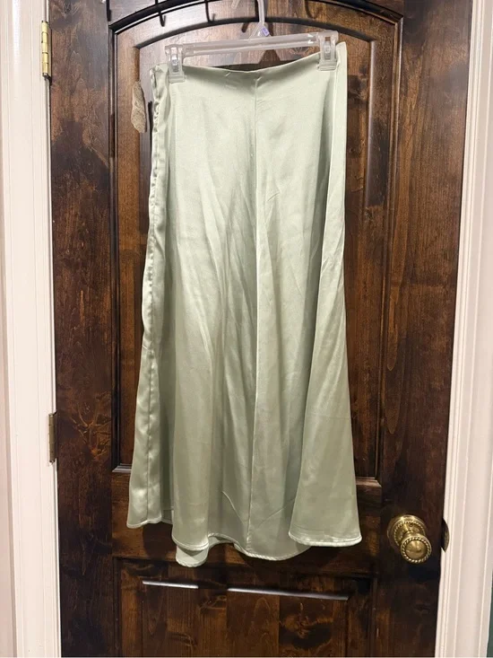 NEW WITH TAG Altar'd State Satin Maxi Skirt in Sage
