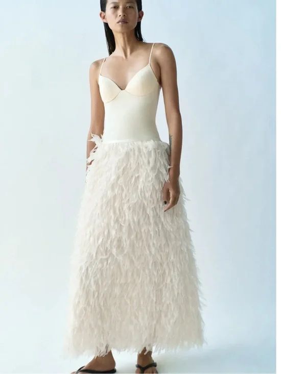 ZARA FEATHER SKIRT ZW COLLECTION LIMITED EDITION