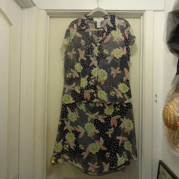 BOHO GYPSY FLOWERS TOP & SKIRT SET 14