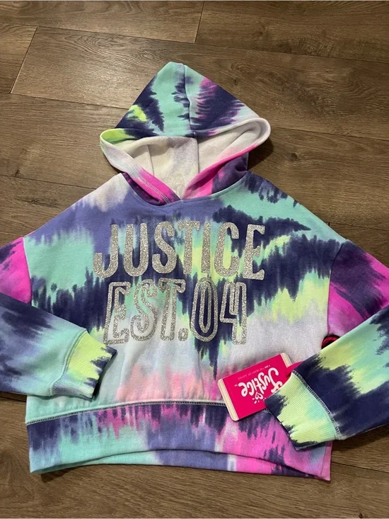 Justice Tie Dye Hoodie Size XS (5-6) New