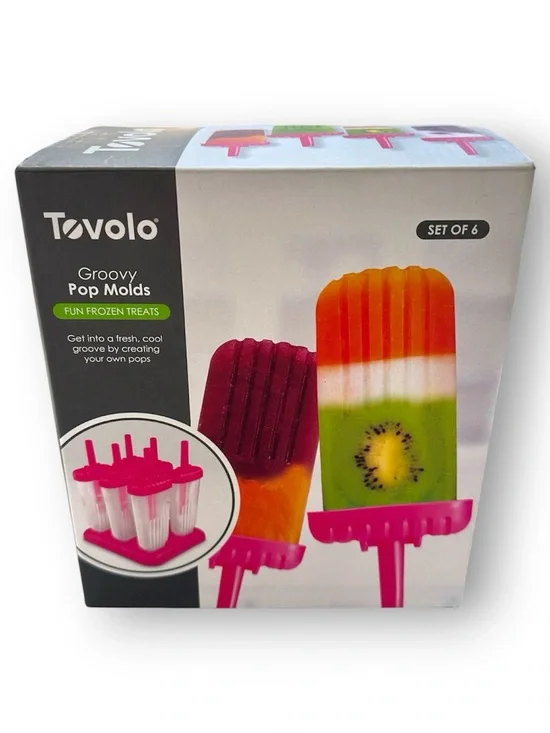 Tovolo Groovy Pop Molds - Pink (Set of 6)
