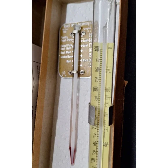 Set of 2 Vintage Taylor TCA Thermometers, Roast Meat and Candy Making