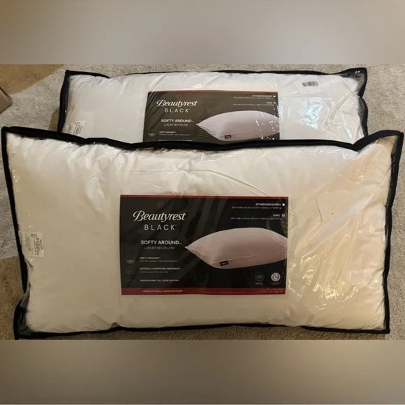 🎉LAST CHANCE🎉2PC BEAUTYREST BLACK Luxurious Down And Feather Blend Pillows