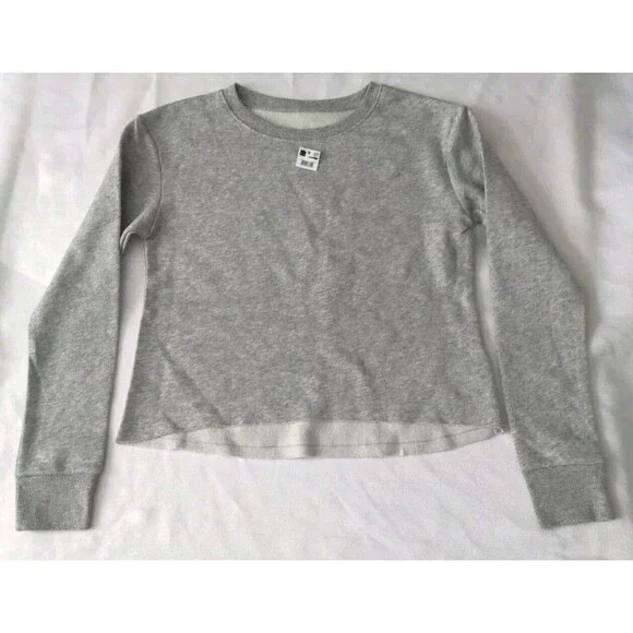 Justice Active Girls Size 10 Gray Long Sleeve Sweatshirt‎ Cropped Fleece Lined