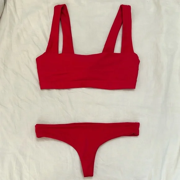 Frankie's Bikinis Red Two-Piece Bikini Set