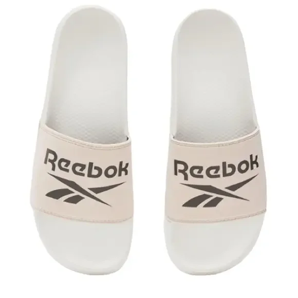 REEBOK Fulgere Slide Sandal Chalk Soft Ecru Black Logo Mens 11 Womens 12 NWT