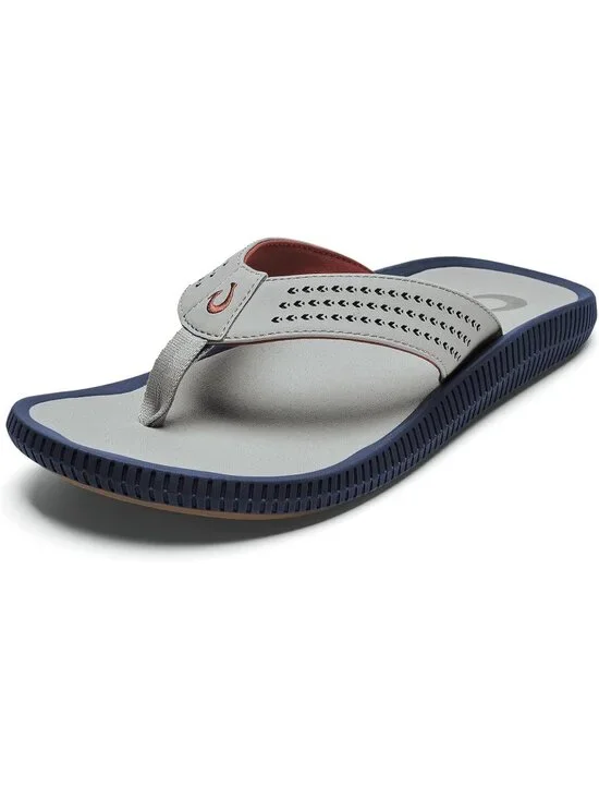 Men's White Ash Resistant Flip Flops Arch Support Comfort Fit Beach Sandal Shoes