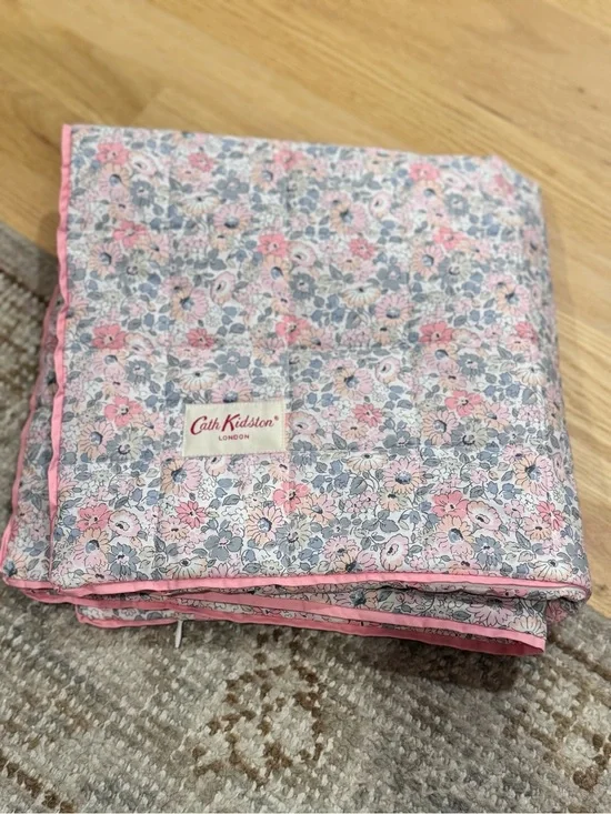 1 Quilted Cath Kidston Euro Pillow Sham Floral Rose Bouquet Shabby Chic 24