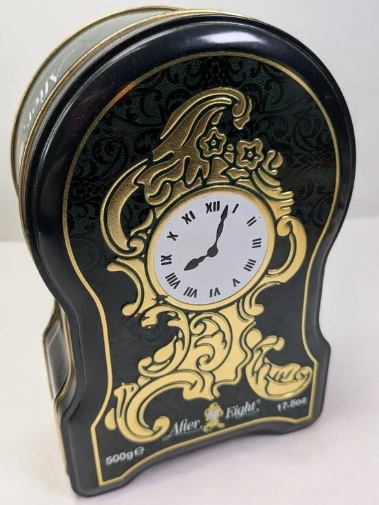 Vintage After Eight Chocolate Metal Tin Grandfather Clock Collectible Storage