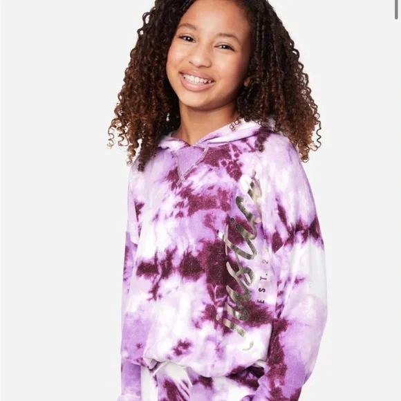 Tie-Dye Hacci Hoodie lilac snow dye effect size XXL 16P/18P