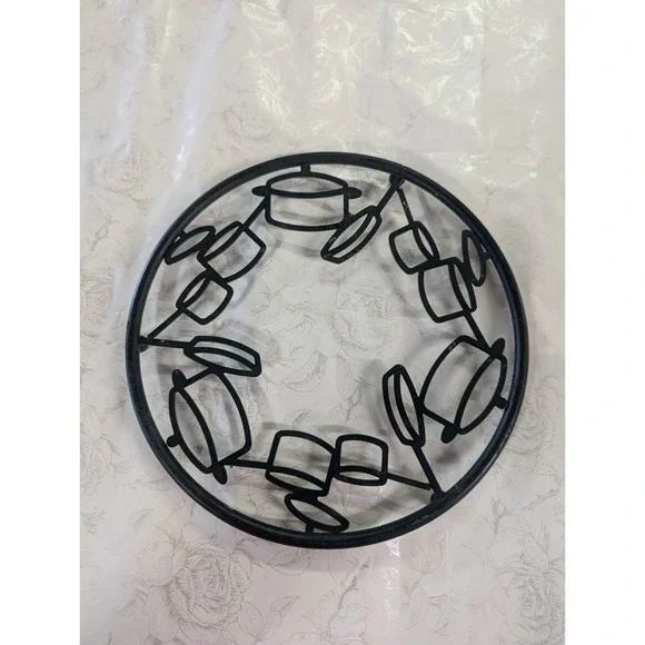 Green‎ round pots and pan design kitchen trivet