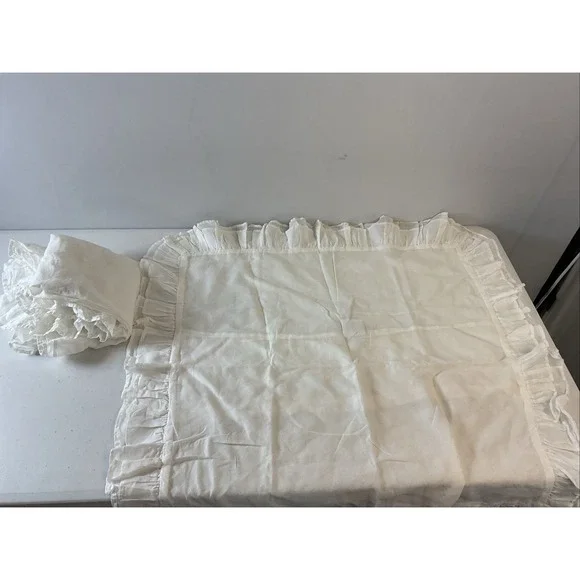 Nancy‎ Koltes  White 2 Euro Shams  Italy Cotton Cottage Shabby Chic Romantic
