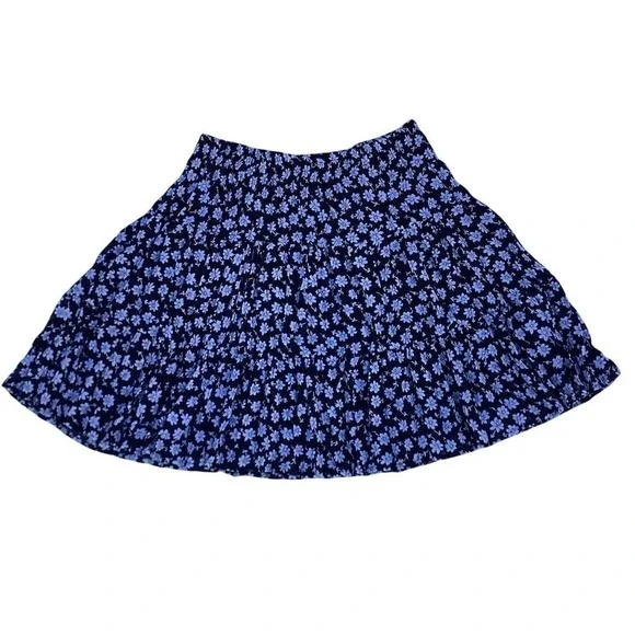 Express Women's‎ Floral Mini Skirt Blue Size S Elastic Waist