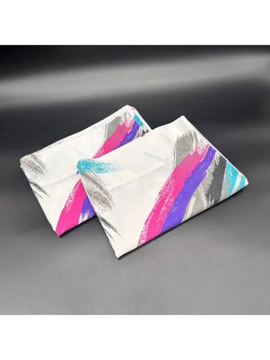 Vintage Paint Stroke Pillowcases Standard Size Springs USA Abstract 1980s Retro