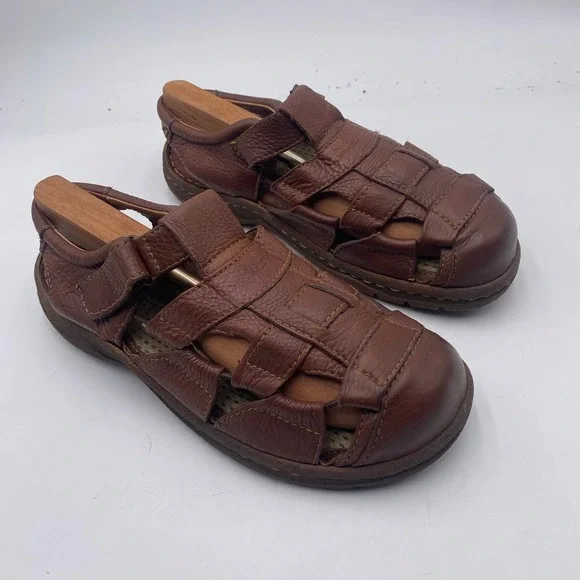 Born H39606 Fisherman Sandals Mens 10 43 Brown Leather Handcrafted Rugged Casual