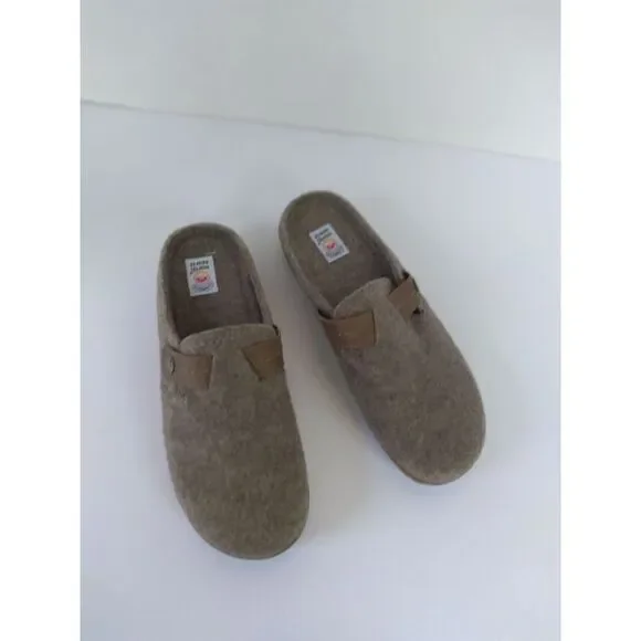 Earth‎ Lodge Cozy Wool Felt Clogs Indoor Outdoor Slip-On House Slippers