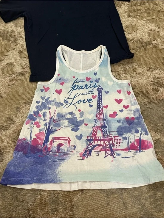 Justice. Paris tank, Adidas and other top Mix.