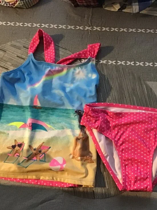 NWT Girl's Justice Two Piece Swim Suit--Size 12