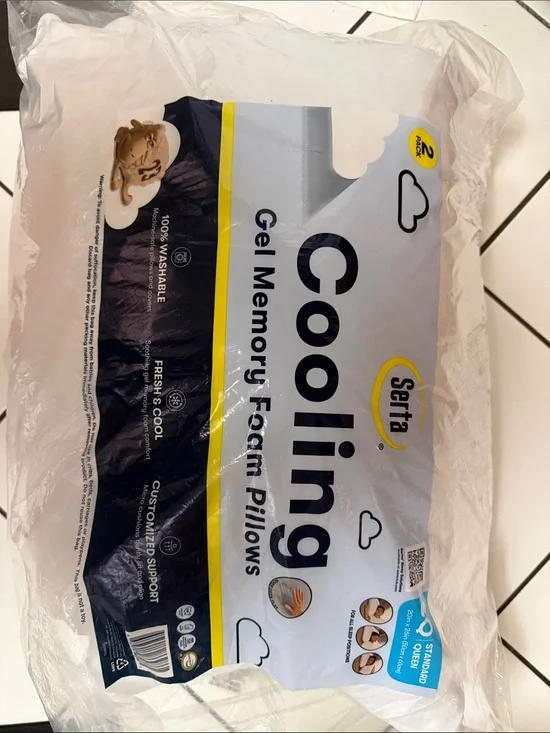 Pair of Serta Cooling Gel Memory Foam Pillows