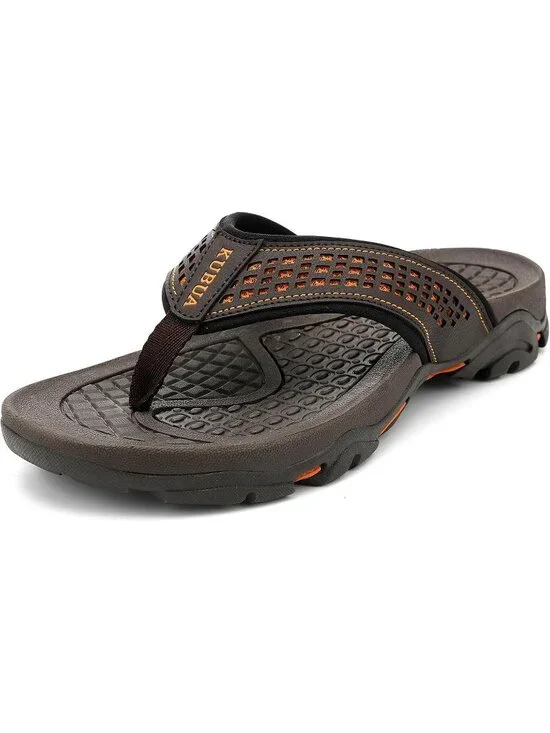 Men's Coffee Brown Beach Flip-Flops Water Outdoor Athletic Thong Sandal Slipper