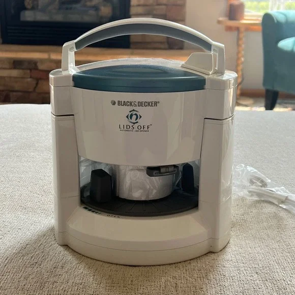 Black & Decker Lids Off Automatic Jar Opener White Teal Electric JW200 Kitchen