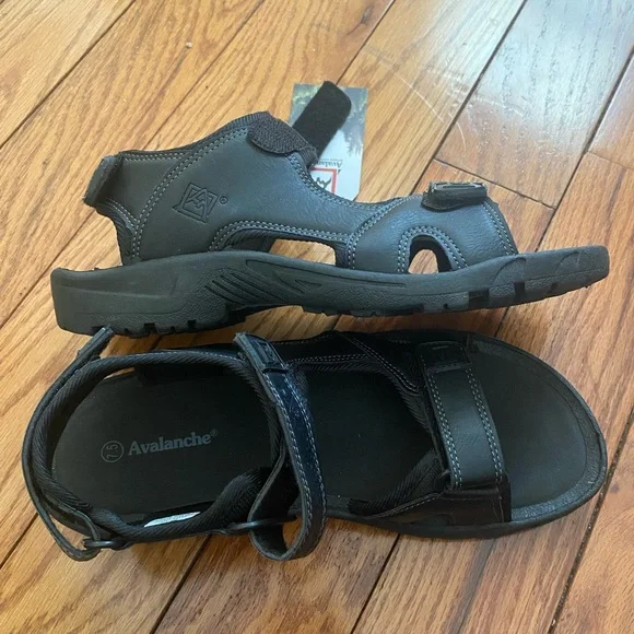 Avalanche Men's Sport II 85883 Outdoor Sandals Black Velcro‎ Strap Size 7.5