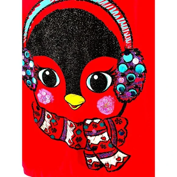 JUSTICE Red Long Sweatshirt/Dress with Cold Shoulder Tank Size Girls 18y