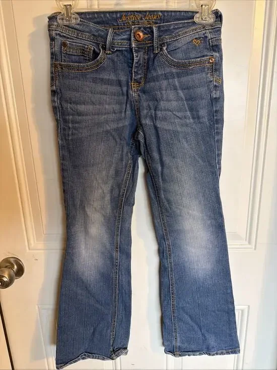 Justice Simply Low Jeans Girls Size 10R Blue Denim