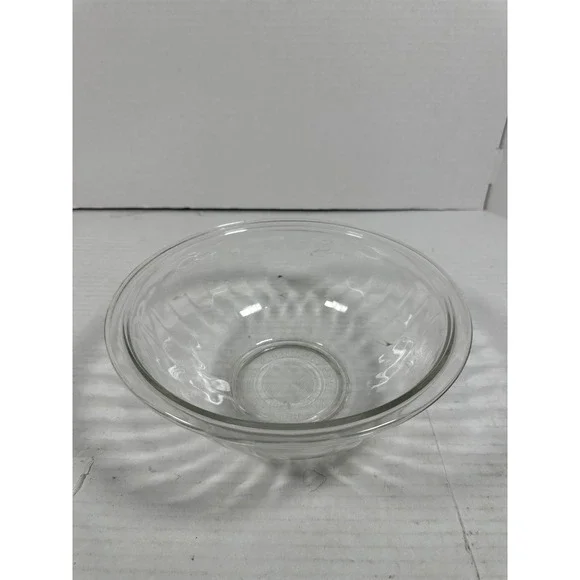 Pyrex 325 Clear Glass Mixing Bowl 2.5L Ribbed Fluted USA Vintage Kitchenware