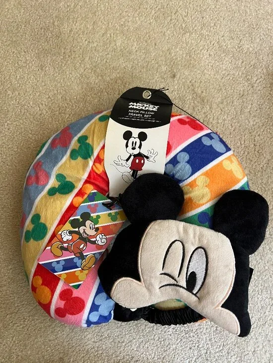 Disney Mickey Mouse Neck Pillow Travel Set