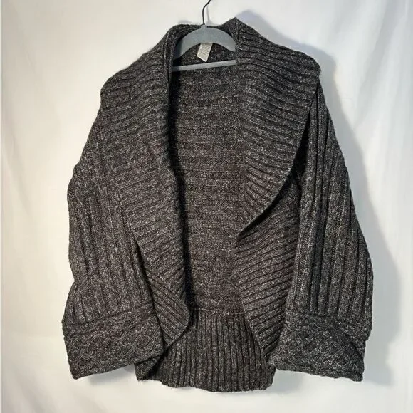 Kenar EUC gray wide sleeve wool blend cardigan sweater size Medium