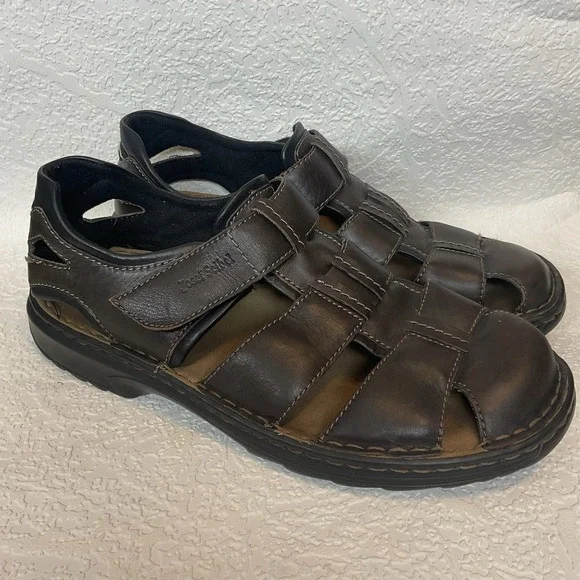 Josef Seibel Men's Fisherman Sandals Jeremy EU 47 US 13-13.5 Leather Brown