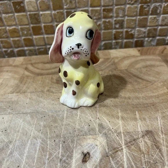 Vintage‎ Spotted Yellow Dog Dalmatian Salt Shaker Japan Kitsch MCM 50s