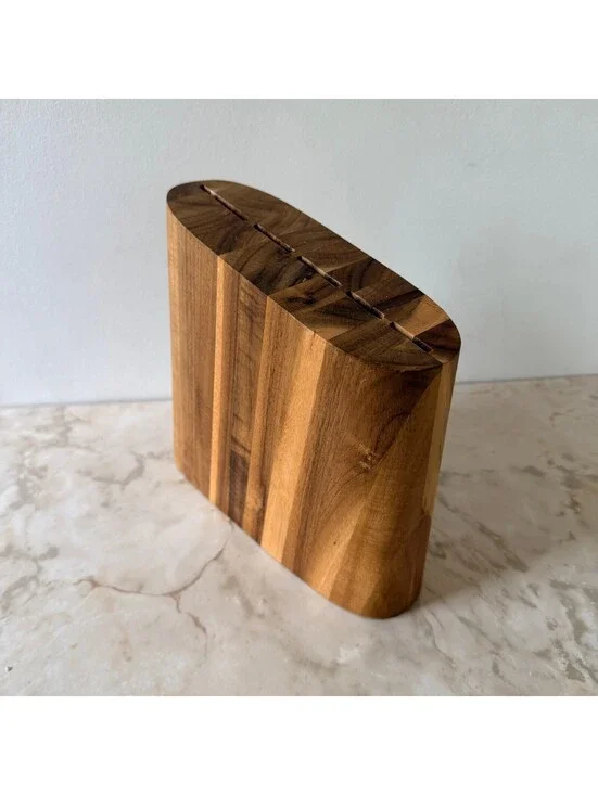 Wooden Knife Block Holder by Il Mulino New York Acacia Wood