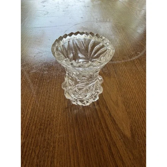 Vintage Kristal Zajecar Crystal Toothpick Holder Mini Bud Vase Yugoslavia 2.5